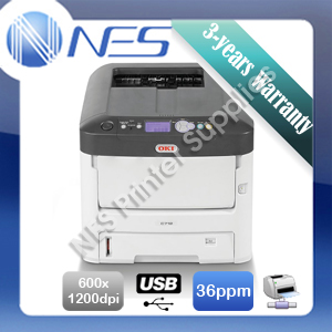 OKI C712n Color Laser Network Printer 36PPM+BONUS 3 Year Warranty P/N:46406104